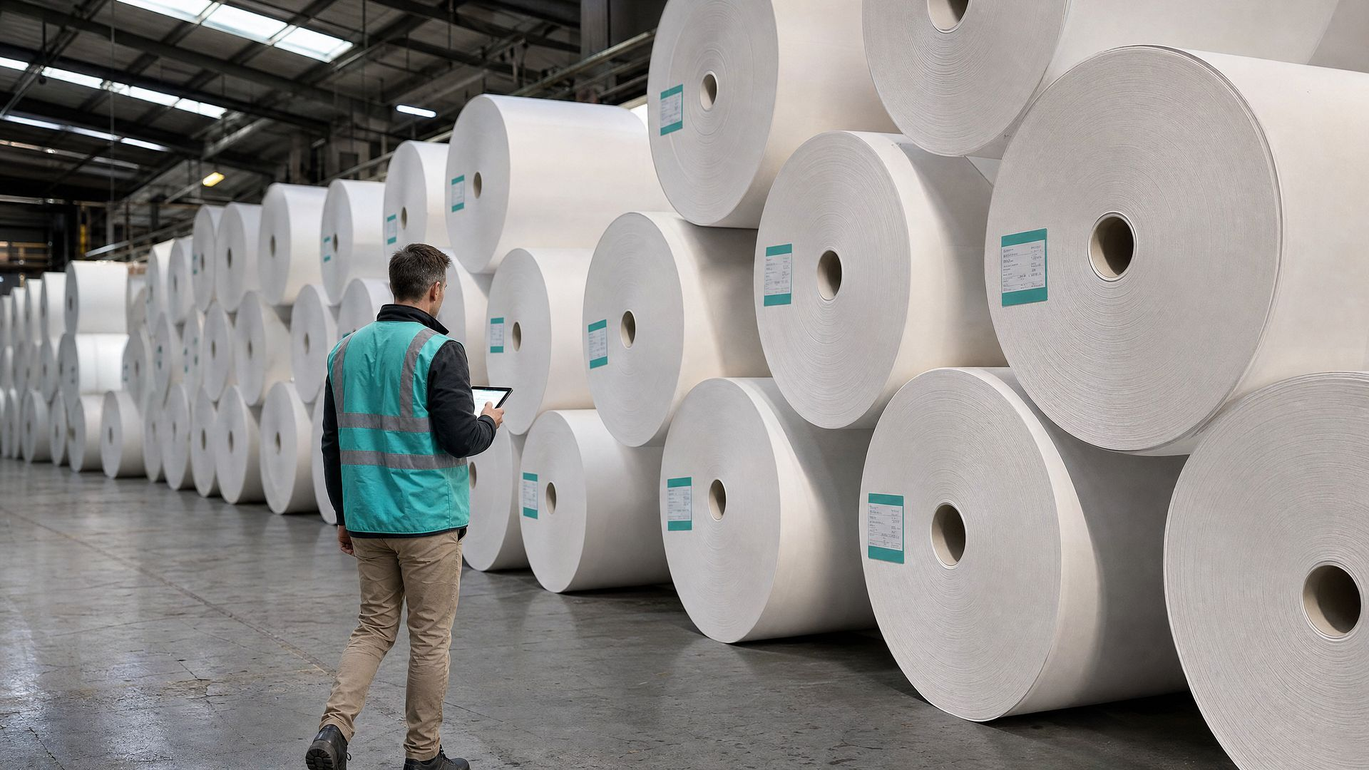 Supplier — paper reels ready for dispatch